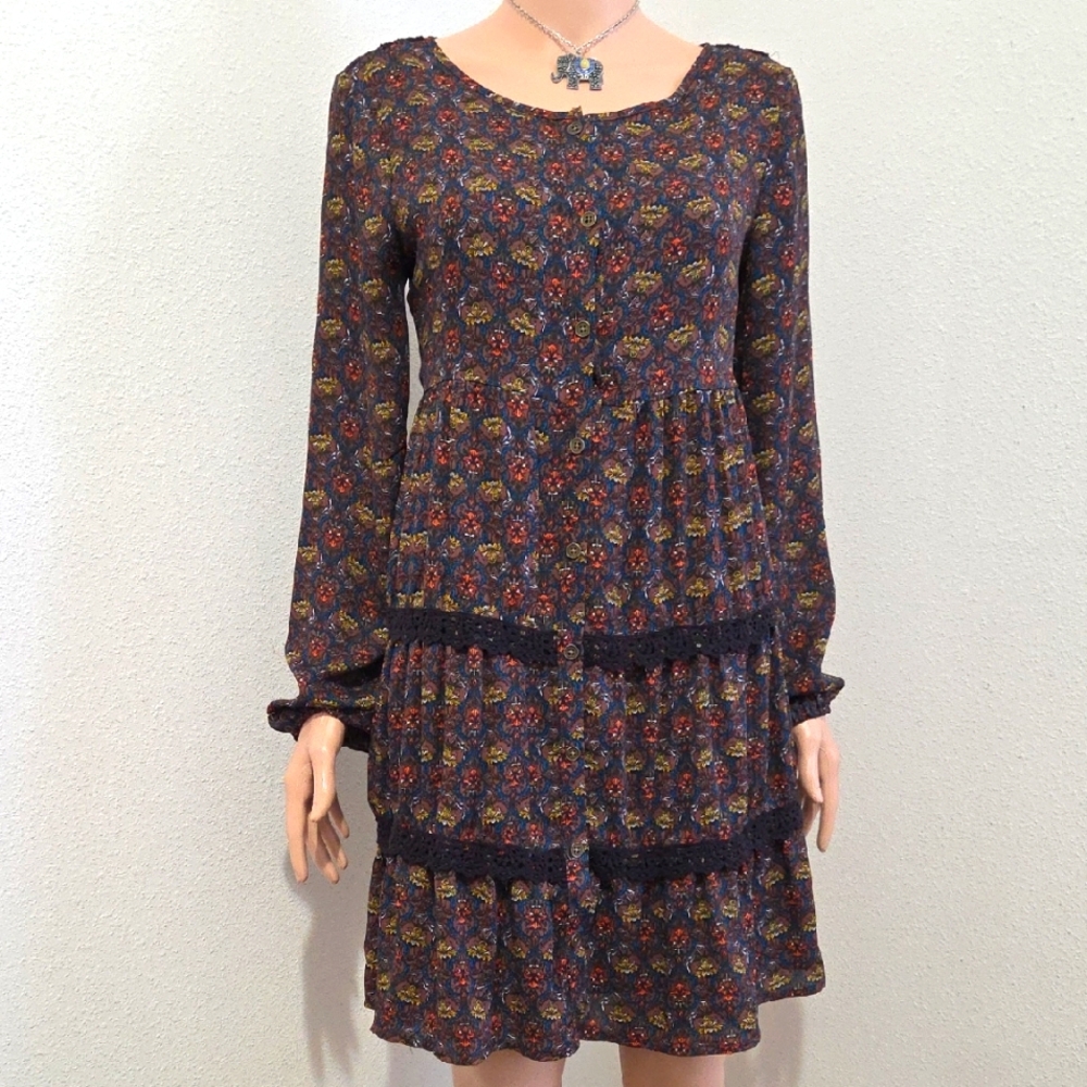 Long Sleeve Boho Mini Dress
